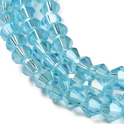 Transparent Electroplate Glass Beads Strands EGLA-A039-T2mm-B20-1