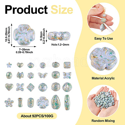 100G Opaque Acrylic Beads OACR-TA0003-75-1