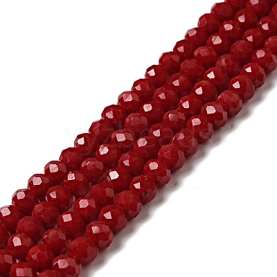 Imitation Jade Glass Bead Strands GLAA-F001-6x4mm-29-1