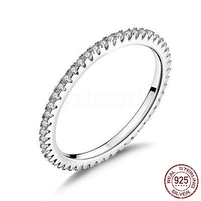 Anti-Tarnish Rhodium Plated 925 Sterling Silver Finger Rings RJEW-FF0008-008P-16mm-1