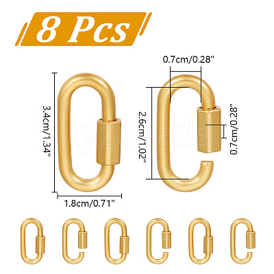 8Pcs Alloy Screw Carabiner Lock Charms FIND-UN0003-31G-1