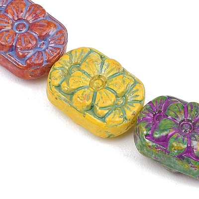 Painted Glass Beads Strands GLAA-F133-07F-1