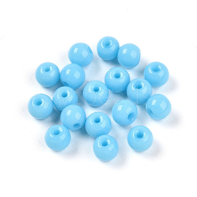 Opaque Solid Color Glass Beads GLAA-N007-4mm-A02-1