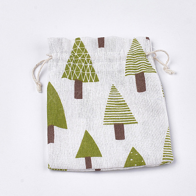 Polycotton(Polyester Cotton) Packing Pouches Drawstring Bags ABAG-T007-02A-1