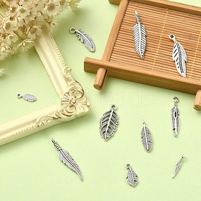100Pcs 10 Styles Tibetan Style Alloy Pendants TIBEP-CJ0002-99-1