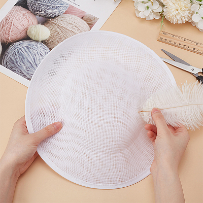Linen Mini Hat Fascinator Base AJEW-WH0561-32B-1
