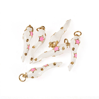 6Pcs Brass Enamel Pendants KK-SW0001-08C-1