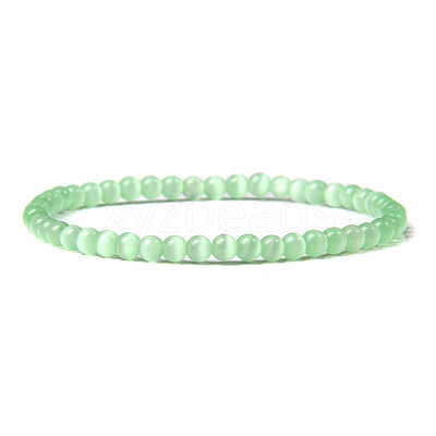 4mm Round Cat Eye Beads Bracelet for Men KG3069-4-1