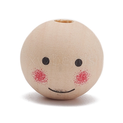 Wood European Beads WOOD-WH0022-03B-1