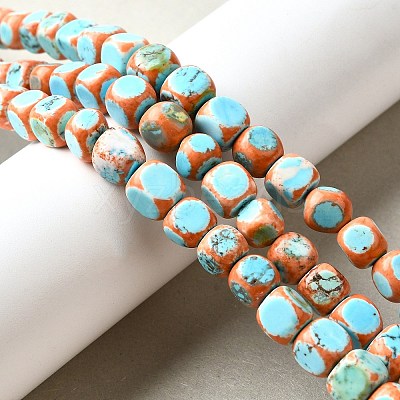 Dyed Natural Magnesite Beads Strands G-L617-B01-8mm-01-1