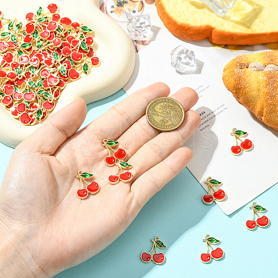 60Pcs Alloy Enamel Pendants FIND-SC0017-33G-1