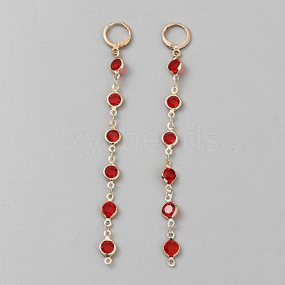 Alloy Flat Round Tassel Leverback Earrings EJEW-WH0020-36C-1