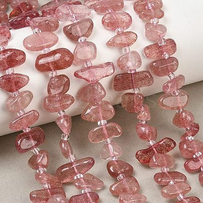 Natural Strawberry Quartz Beads Strands GG-CBA3A44-A02-01-1