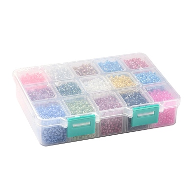 375G 15 Colors Glass Seed Beads SEED-JP0004-04-3mm-1
