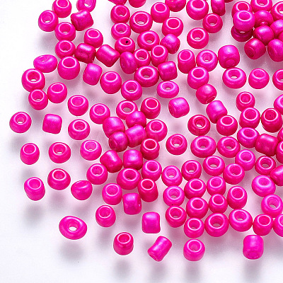 6/0 Baking Paint Glass Round Seed Beads X-SEED-S036-01C-03-1