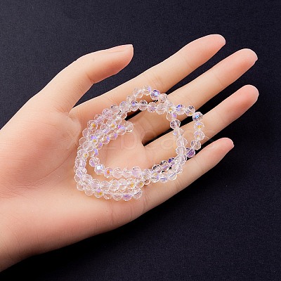 Electroplate Transparent Glass Beads Strands EGLA-YW0001-65A-1
