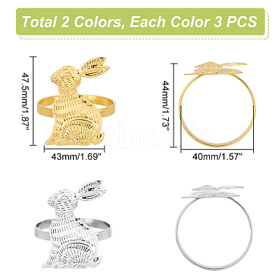 6Pcs 2 Colors Tibetan Style Iron Napkin Rings AJEW-UN0001-34-1