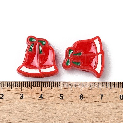 Christmas Decorations Theme Opaque Acrylic Bead with Enamel OACR-Z021-01B-1