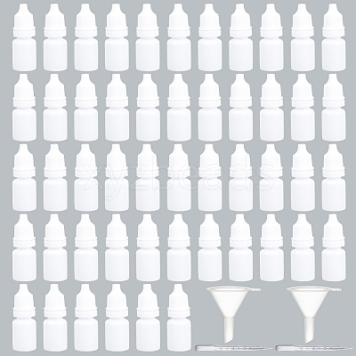 50 Pcs Plastic Glue Bottles with 2Pcs Disposable Plastic Dropper with 2Pcs Transparent Plastic Funnel Hopper AJEW-OC0005-27B-1