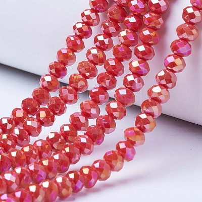Electroplate Glass Beads Strands EGLA-A044-P3mm-B22-1