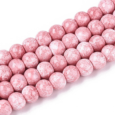 Baking Paint Glass Beads Strands DGLA-N016-6mm-02-1