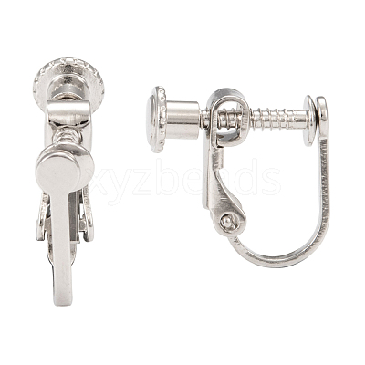 Brass Screw On Clip-on Earring Findings KK-L164-02P-1