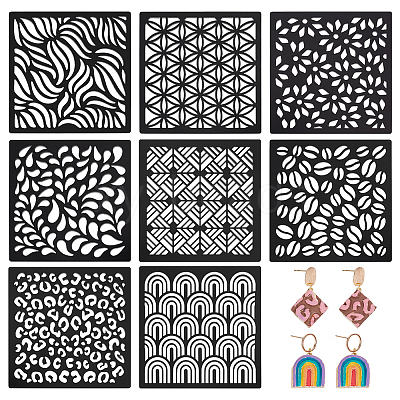1 Bag Square Acrylic Clay Templates DIY-BC0017-60-1