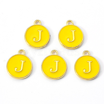 Golden Plated Alloy Enamel Charms ENAM-S118-09J-1