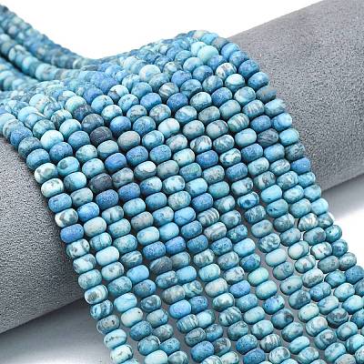 Dyed Natural Map Stone Beads Strands G-P575-A21-6x4mm-02-1