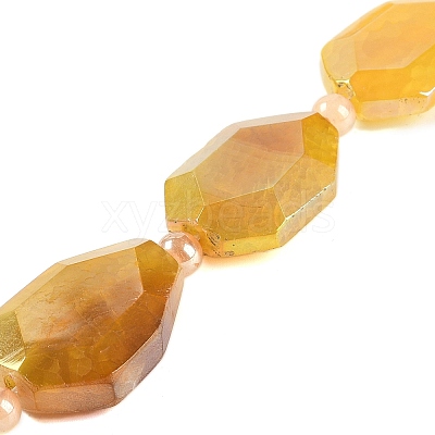 Electroplated Natural Agate Beads Strands G-L604-B01-01A-1