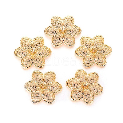 Brass Fancy Bead Caps X-KK-T038-109G-1