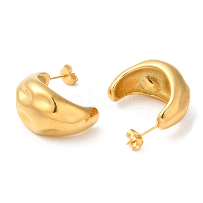 Ion Plating(IP) 304 Stainless Steel Teardrop Stud Earrings X-EJEW-K244-39G-1