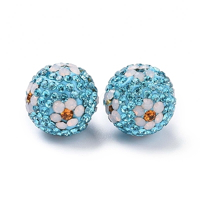Polymer Clay Rhinestone Beads RB-L029-03G-1