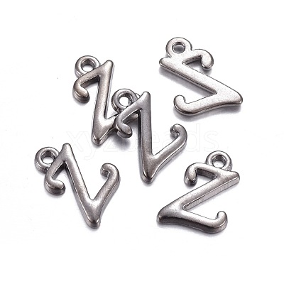 Gunmetal Plated Alloy Letter Pendants PALLOY-J718-01B-Z-1