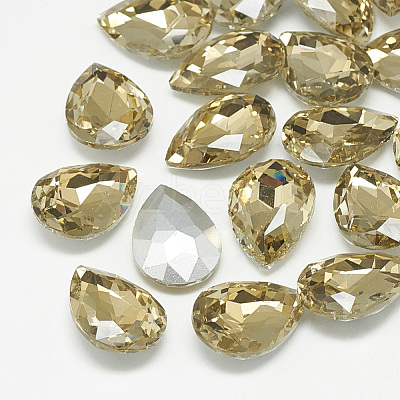 Pointed Back Glass Rhinestone Cabochons RGLA-T081-13x18mm-04-1
