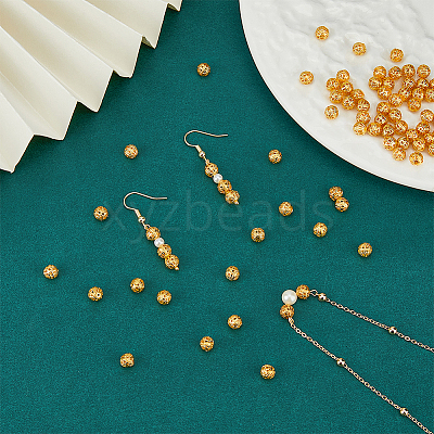 100Pcs Brass Beads KK-FH0007-13-1