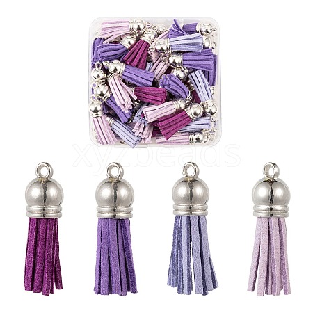 60Pcs 4 Colors Faux Suede Tassel Pendant Decorations FIND-LS0001-04C-1