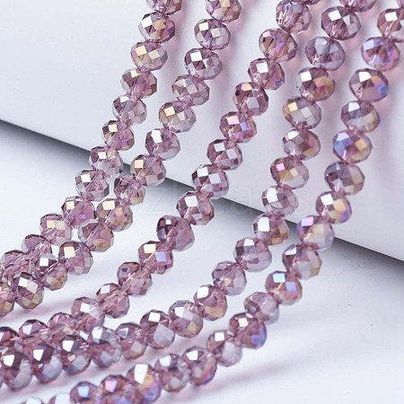 Electroplate Glass Beads Strands X-EGLA-A034-T6mm-B10-1