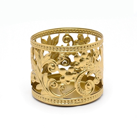 Iron Hollow Candle Holder AJEW-WH0018-62G-01-1