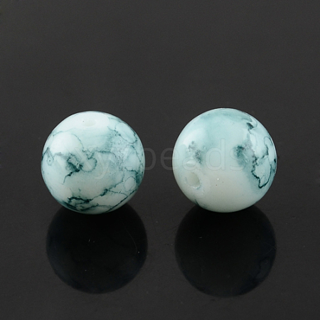 Spray Painted Glass Bead Strands GLAA-R139-8mm-11-1