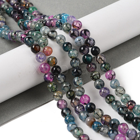 Natural Dragon Veins Agate Bead Strands G-NH0013-B01-01-1