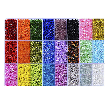 24 Colors 6/0 Glass Seed Beads SEED-X0052-02-4mm-1