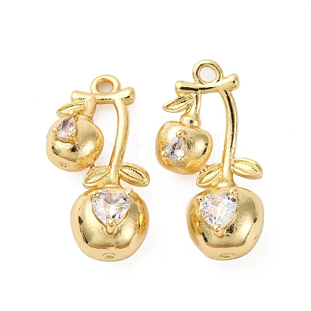 Brass Micro Pave Cubic Zirconia Pendants KK-F895-18D-G-1