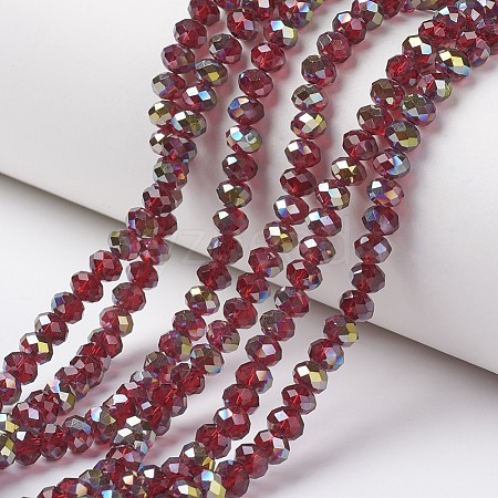 Electroplate Transparent Glass Beads Strands EGLA-A034-T1mm-S14-1