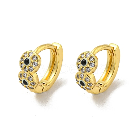Brass Micro Pave Cubic Zirconia Hoop Earring EJEW-C088-26G-02-1