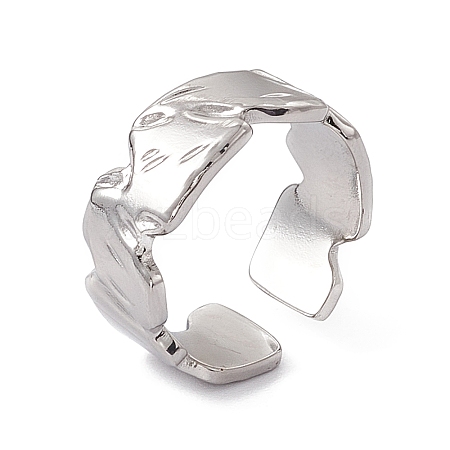 Non-Tarnish Ion Plating(IP) 304 Stainless Steel Cuff Ring for Women RJEW-C060-12P-1