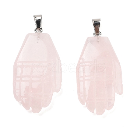 Natural Rose Quartz Carved Pendants G-K369-01P-05-1