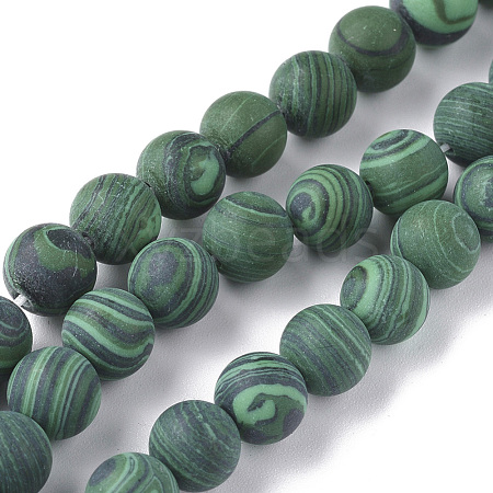 Synthetic Malachite Beads Strands G-F668-19-8mm-1