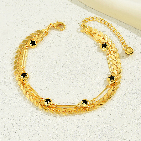 Beach Style Brass Cobs Chain Anklets EF5560-1