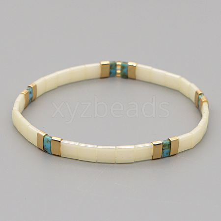 Bohemian Glass Seed Beaded Stretch Bracelets JM4508-69-1